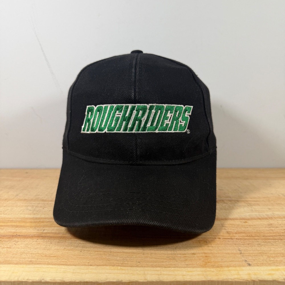 Roughriders Hat OSFM Black Starter Vintage 90s Embroidered Baseball Cap